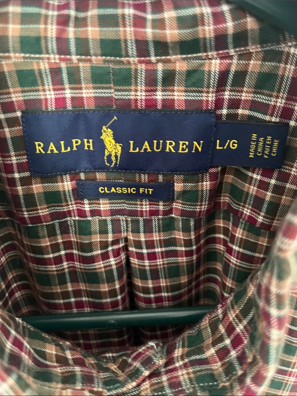 Ralph Lauren Green and Red Plaid Button-Down Shirt - Picture 2 of 4